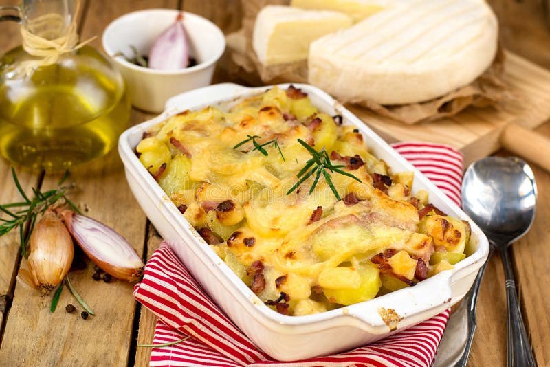 French Dish Tartiflette with Potatoes, Reblochon Cheese and Bacon Stock ...
