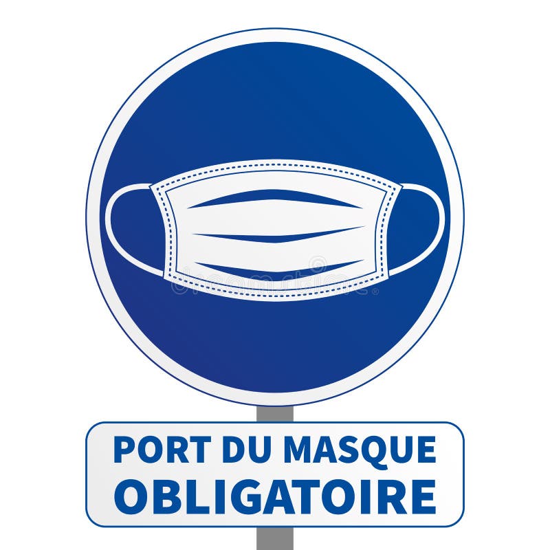 French Face Mask Required Illustration Stock Vector Illustration of