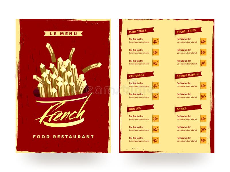 French Fries Menu List French Fries Menu List