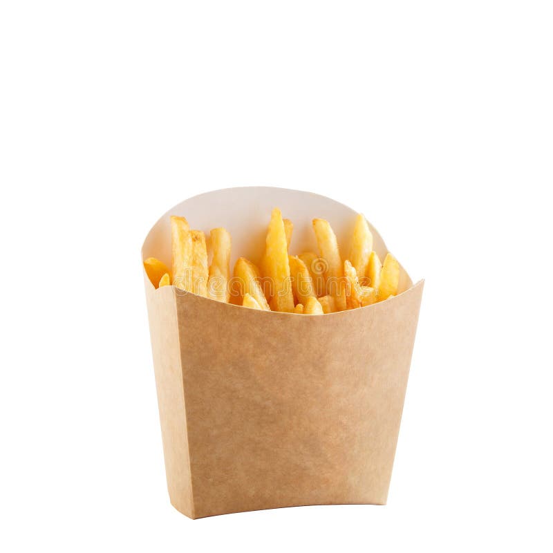 French Fries in Brown Paper Bag Stock Photo - Image of fattening