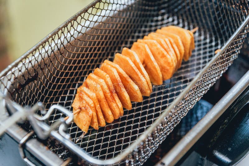 Fries in Deep Fryer at Snack Bar Stock Image Image of calories, chips