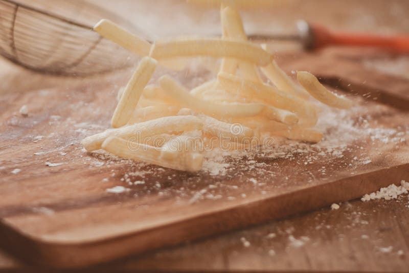 French fries with flour stock photo. Image of french 125740092