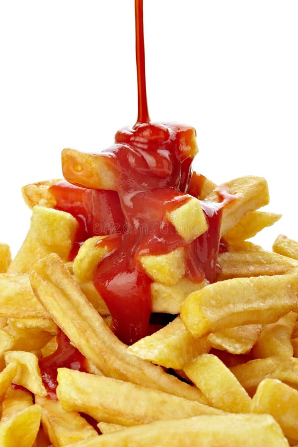 French fries and ketchup stock photo. Image of fatty 21804556
