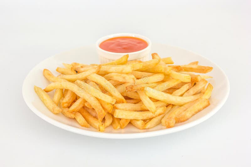French fries with ketchup. stock photo. Image of dish 76818700