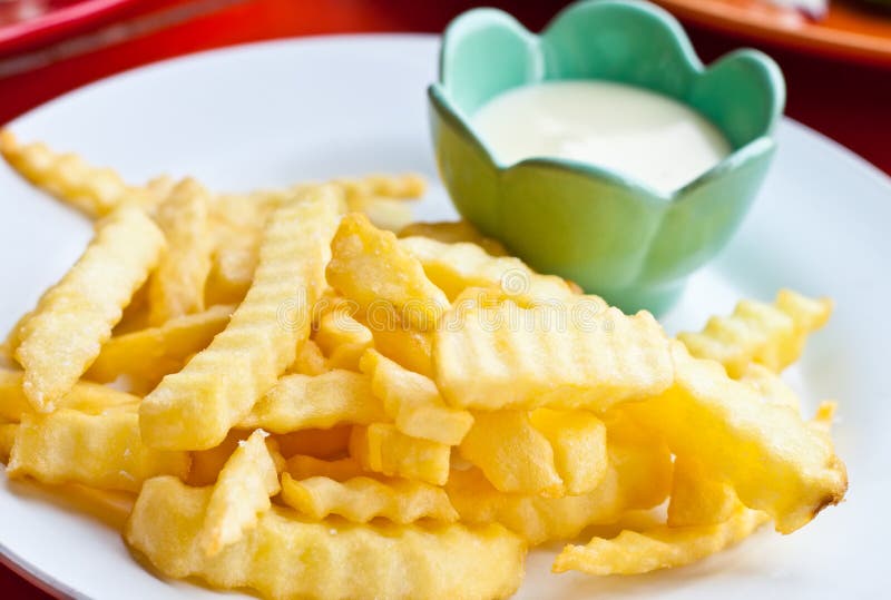 French Fries with Mayonnaise Stock Photo Image of americana, tasty