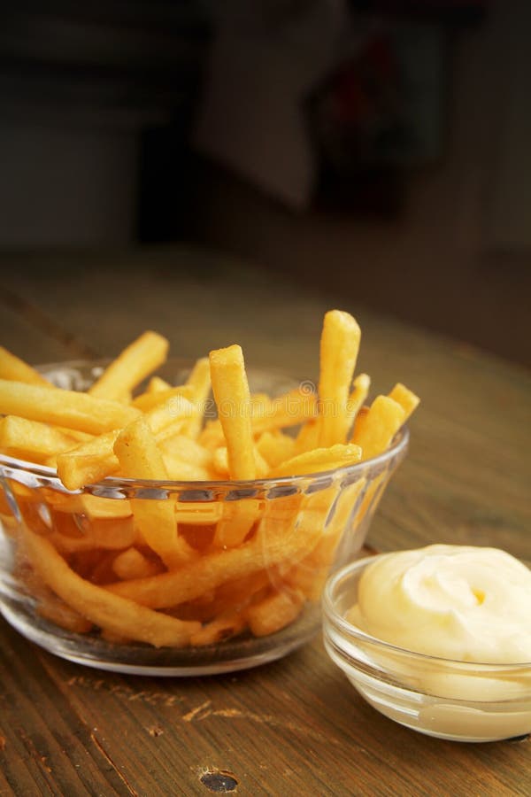 French Fries with Mayonnaise Stock Image Image of potato, white 27788503