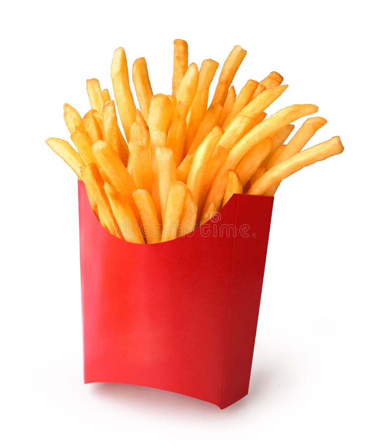 French fries in paper bag isolated on white background with clipping path.  24099921 Stock Photo at Vecteezy