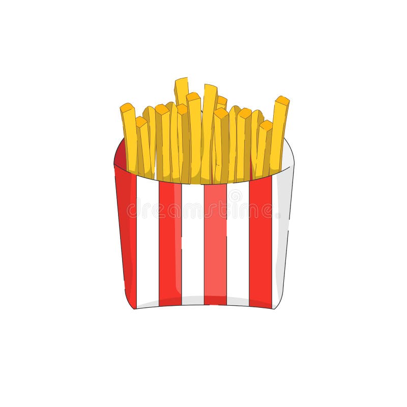 French Fries Vector Icon Flat Style Isolated on White Background Stock ...
