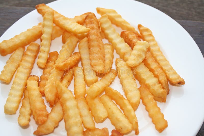 French Fries on White Plate Stock Photo - Image of close, dish: 133927188