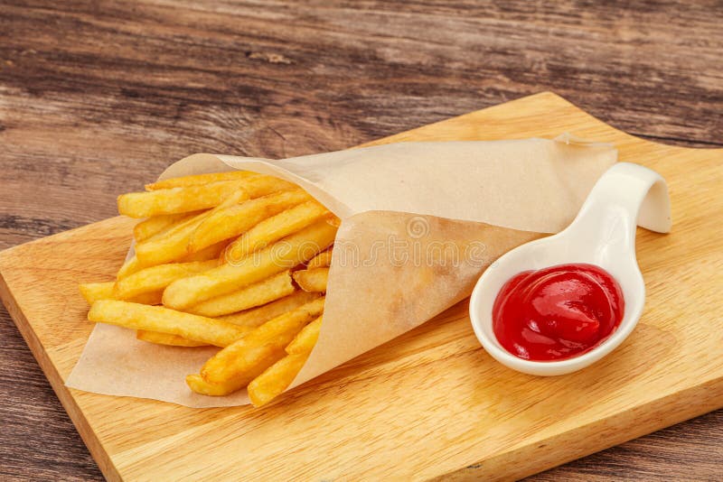 French Fry with Tomato Sauce Stock Photo Image of fast, lunch 182984858