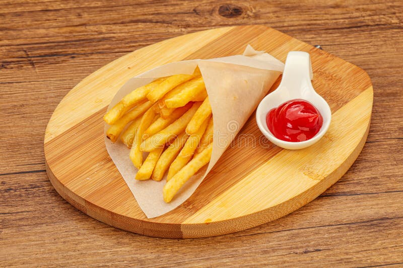French Fry with Tomato Sauce Stock Photo Image of tomato, golden