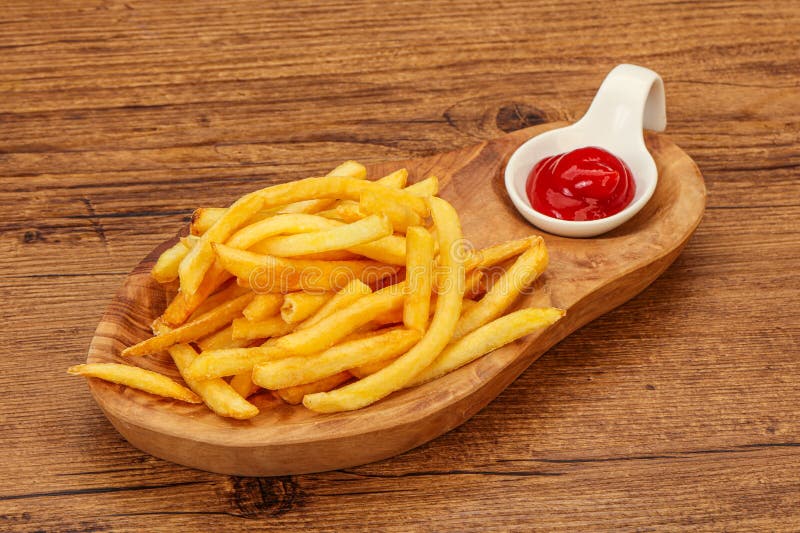 French Fry with Tomato Sauce Stock Photo Image of sticks, paper
