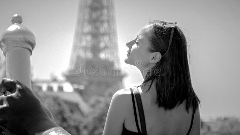French Girl In The City Of Paris Stock Image Image Of Smile France 160130697