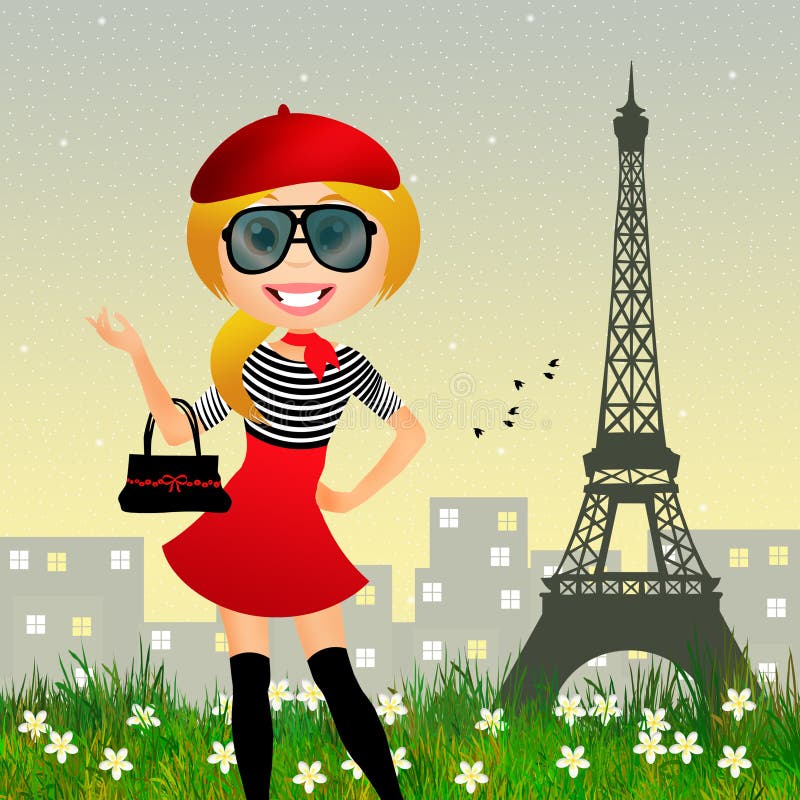 French Girl Illustration Stock Vector Illustration Of Beautiful 5231051