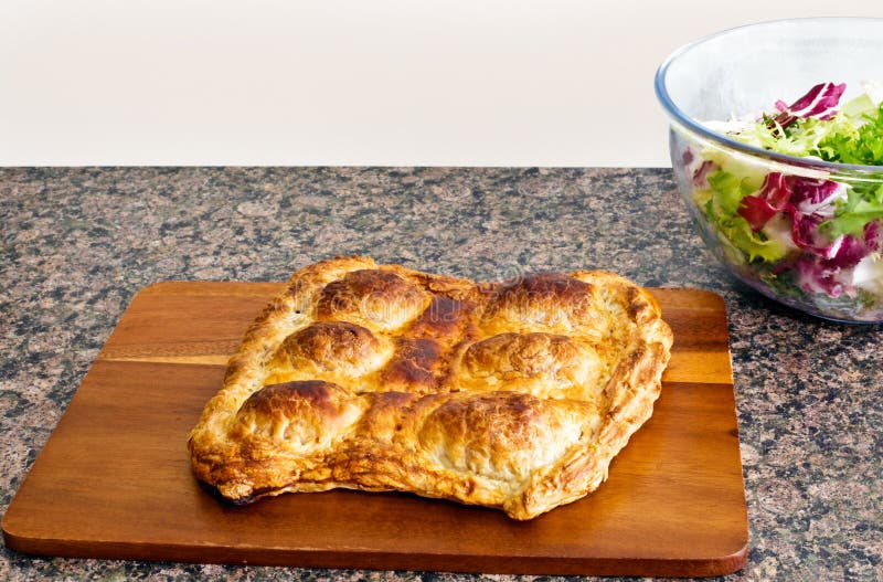 A closeup of home-cooked egg pie. royalty free stock image