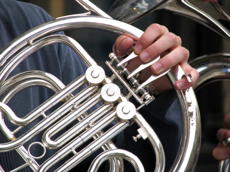 French horn stock image
