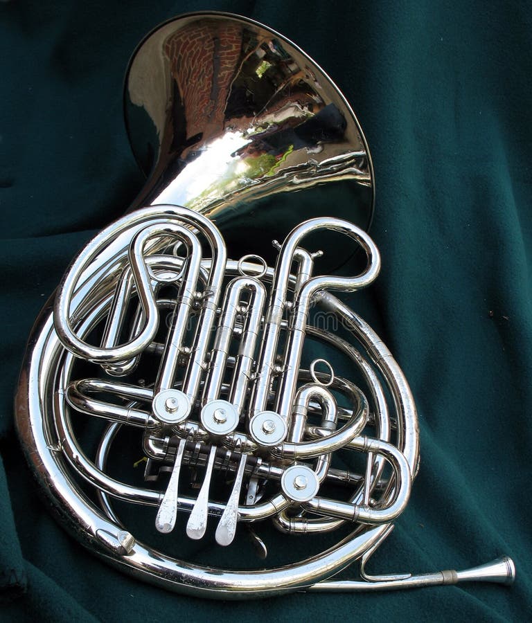 French horn stock image. Image of valve, reflection, brass 738847