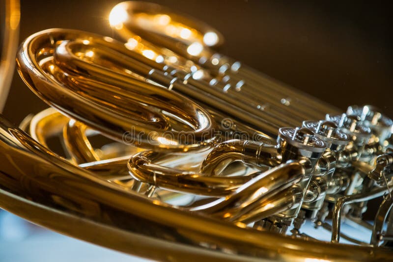 French Horn during a Classical Concert Music Stock Image Image of