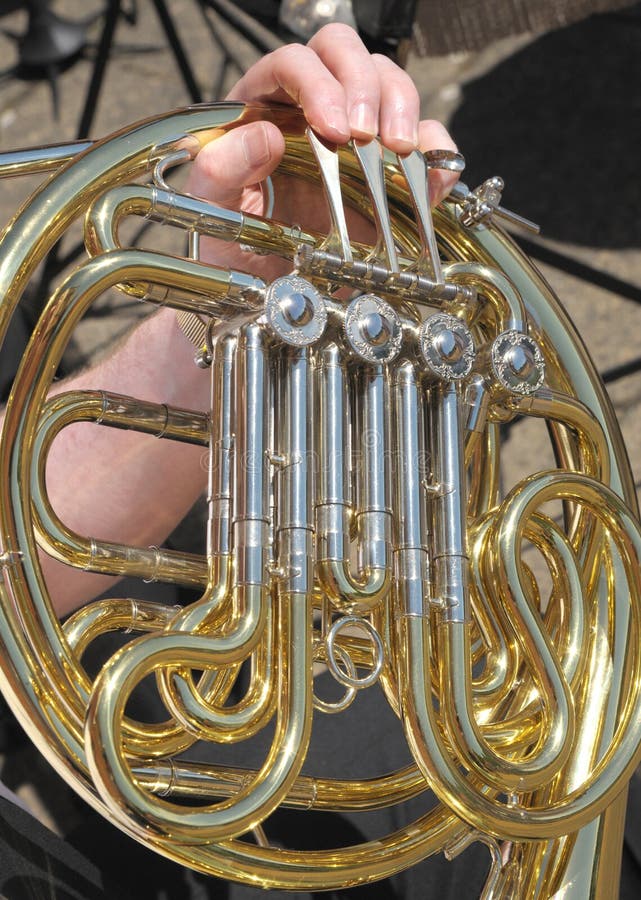 French horn stock image. Image of polished, french, reflection 31405249