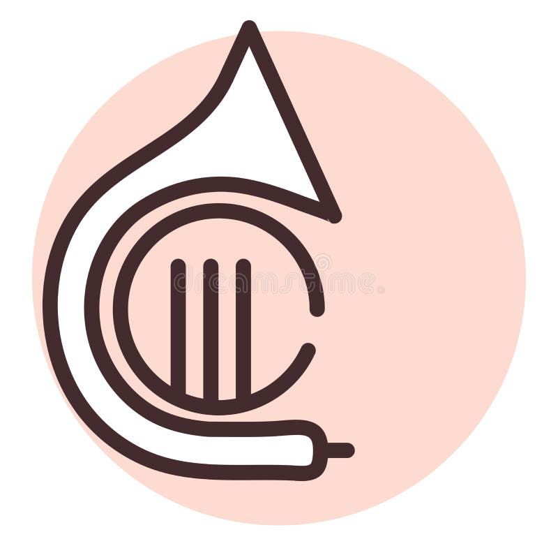 French horn music, icon stock vector. Illustration of jazz 259395155