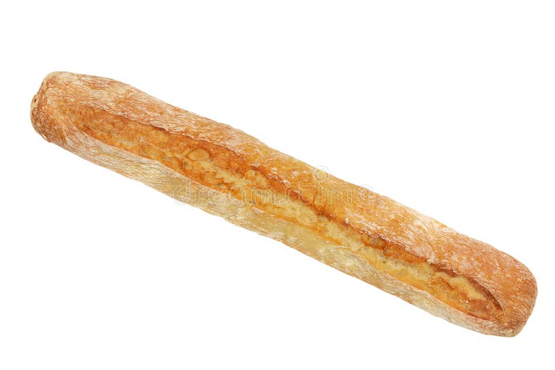 French or italian baguette isolated on white