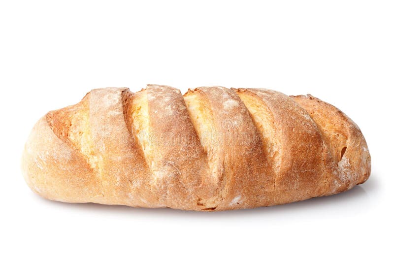 French loaf bread isolated on white royalty free stock images