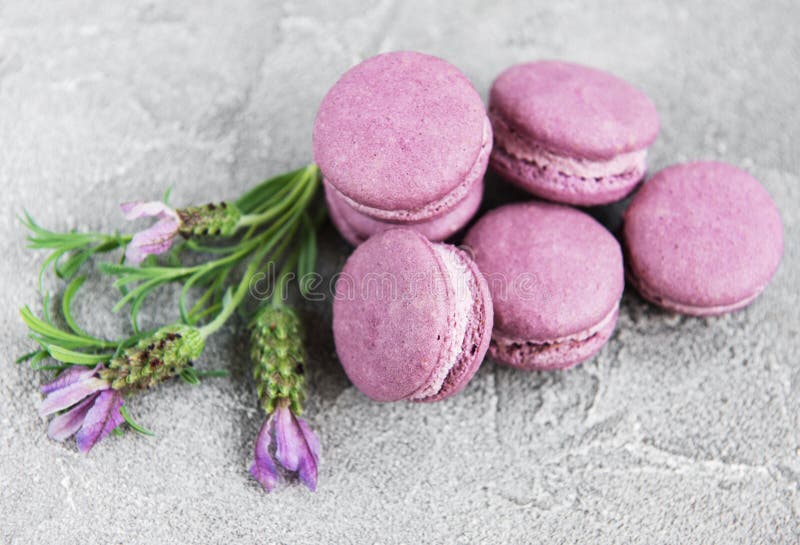 French Macarons with Lavender Flavor Stock Image - Image of homemade ...