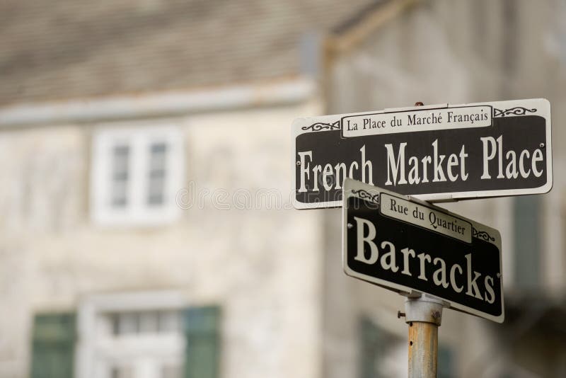 Mercato francese, segno, nel Quartiere francese di New Orleans.