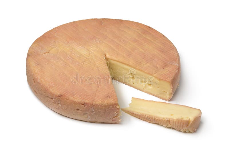 French Munster Cheese and a Slice Stock Photo Image of isolated