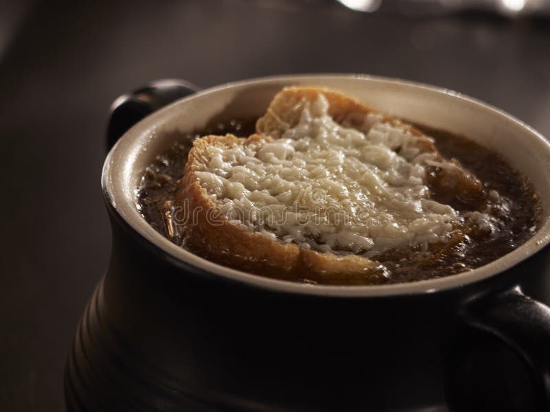 French Onion Soup in the Oven Stock Image Image of meal, cooking