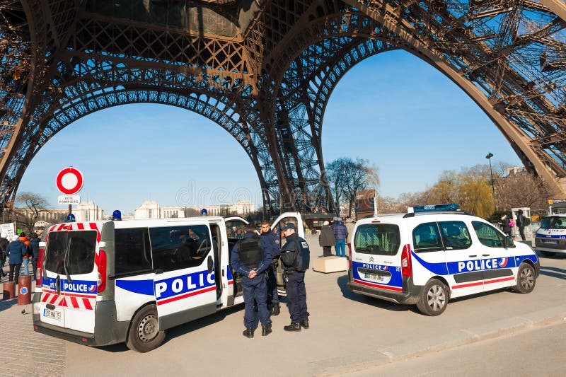 French police guarding Notre Dame in Paris