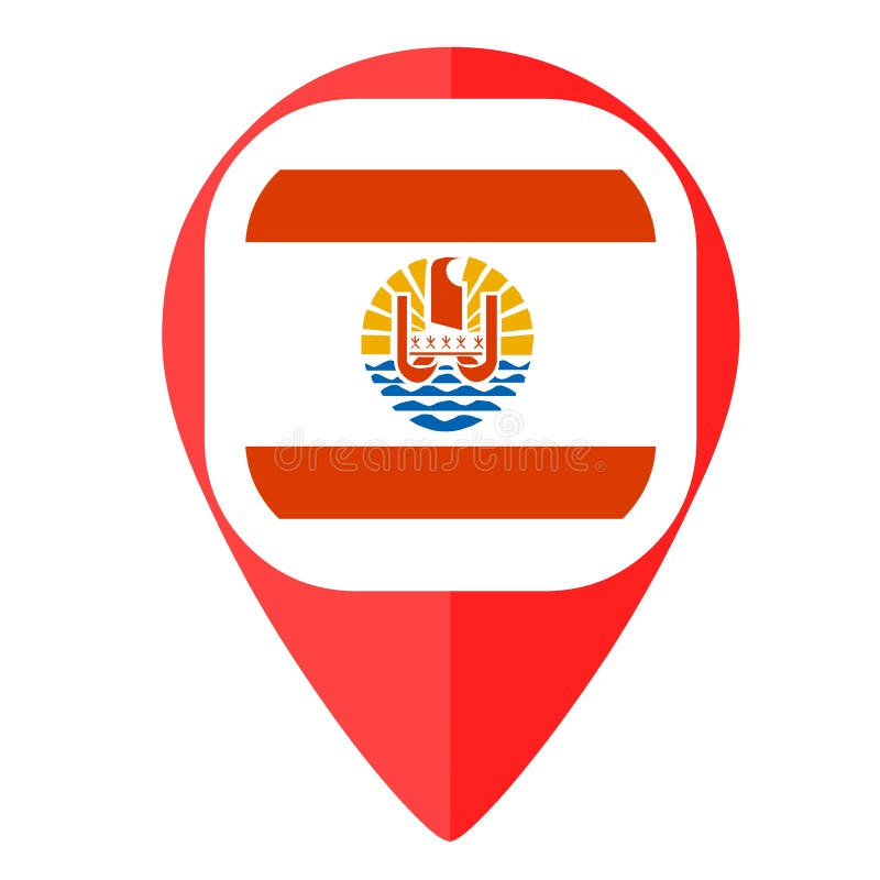 French Polynesia pin marker pointer locator flag royalty free illustration