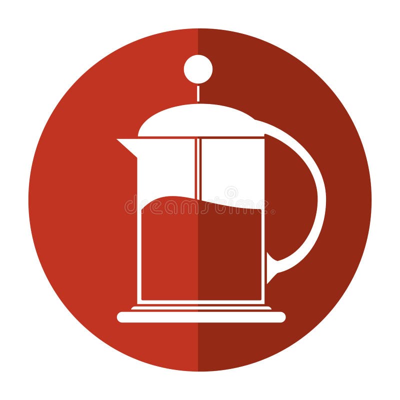 French Press Coffee Maker Outline Stock Illustration Illustration of