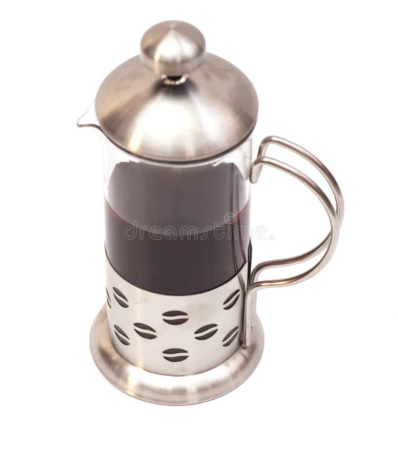 French Press Coffee or Tea Maker Isolated Stock Image Image of