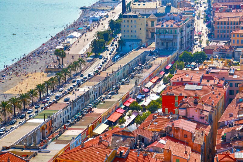 The French Riviera city of Nice, view from height of bird`s flight royalty free stock image The French Riviera city of Nice, view from height of bird`s flight royalty free stock image