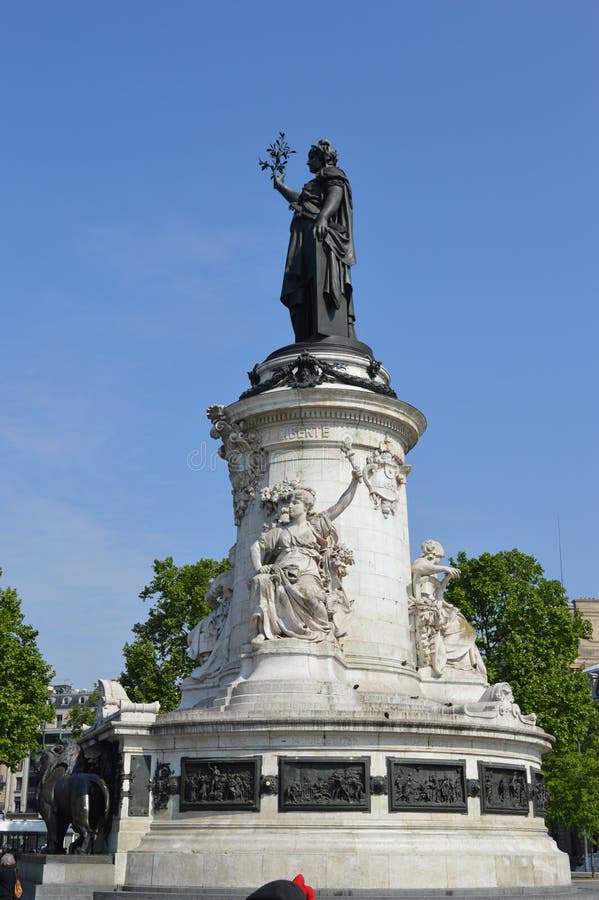 French Statue of Liberty Replica and Eiffel Tower, View from the River