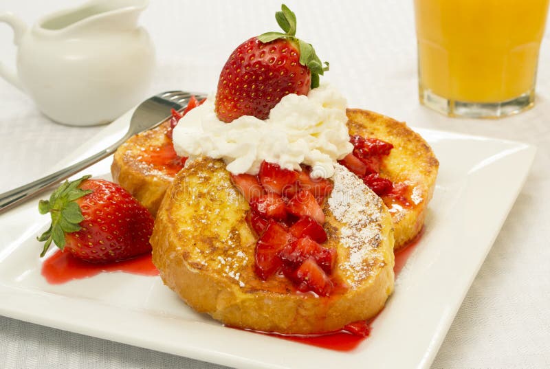 French toast and fresh strawberries