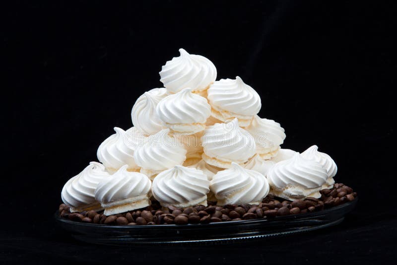 French Vanilla Meringue Cookies Stock Photo - Image of beans, aromatic