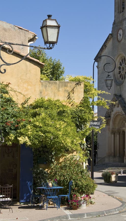 French Village stock photo. Image of cafe, house, lamppost 21888272