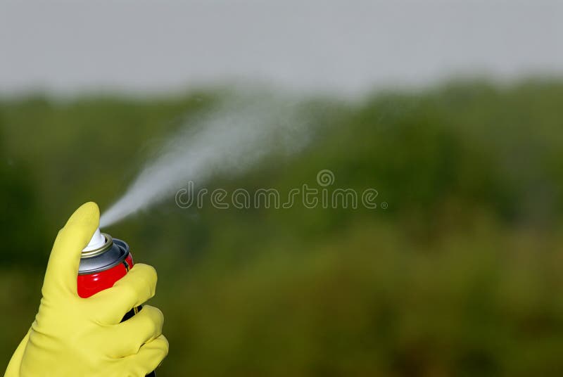 Una foto de mano posesión rociar a rociar en naturaleza.