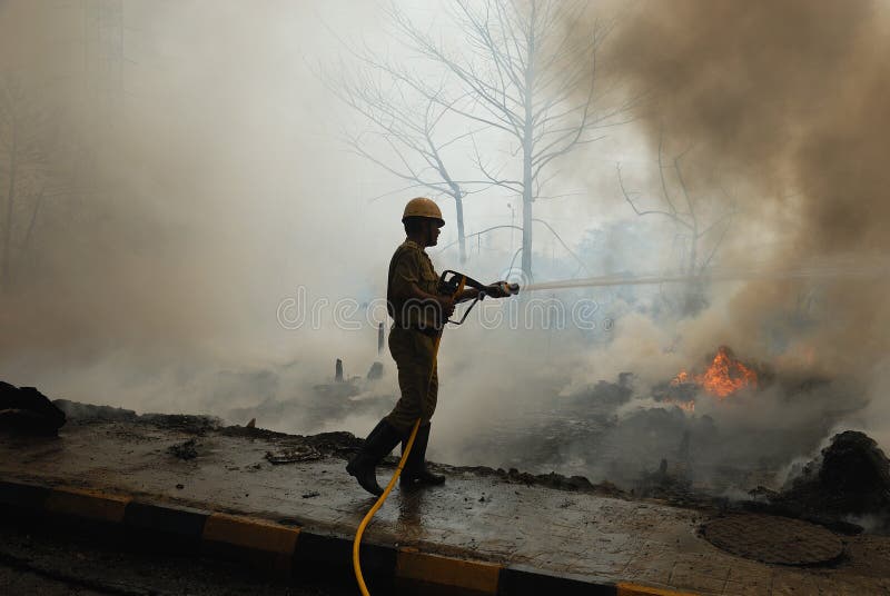 Frequent fire at slums of Kolkata stock photo