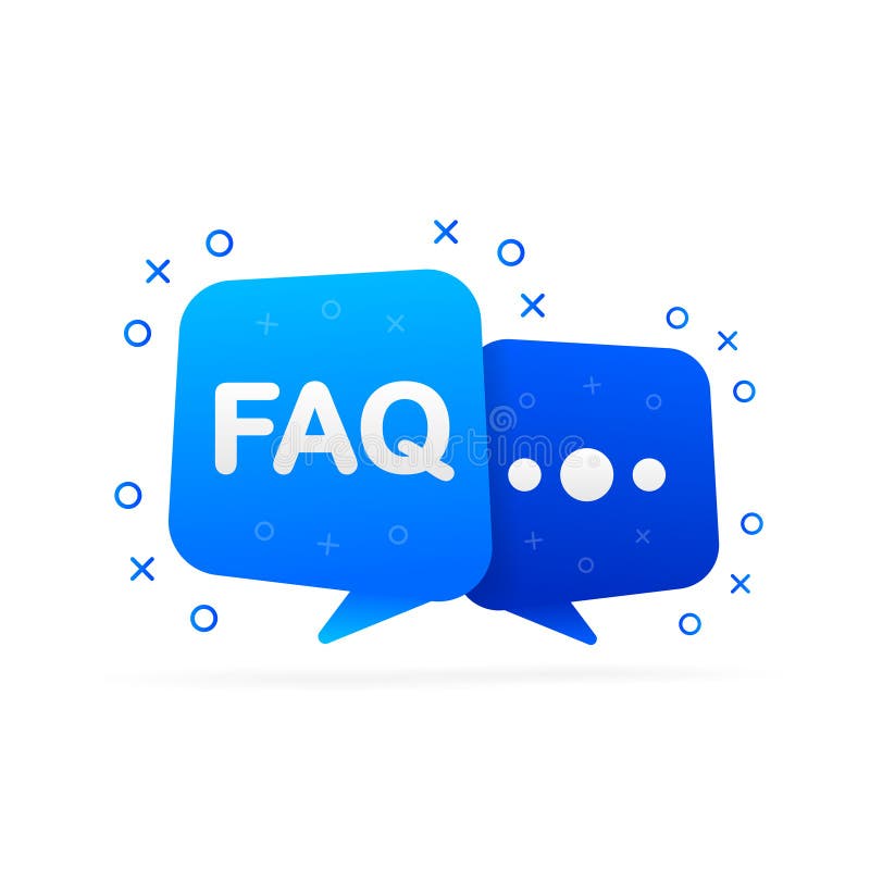 Frequently Asked Questions FAQ Label isolated on white background. Vector illustration. royalty free illustration