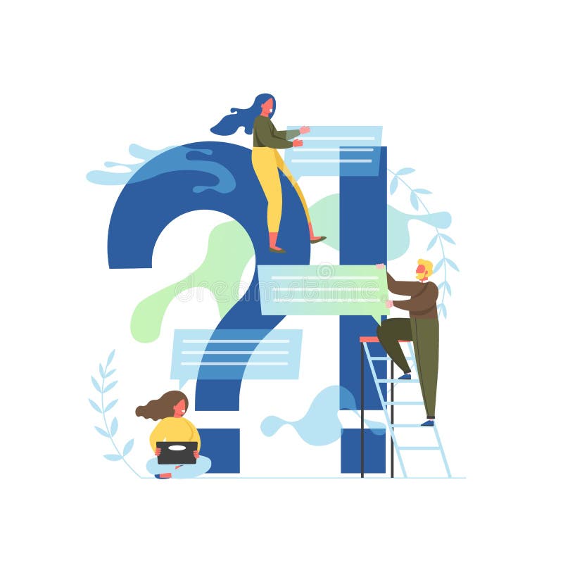 Frequently asked questions, vector flat style design illustration stock illustration
