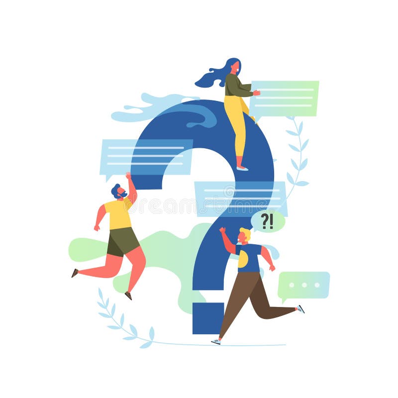 Frequently asked questions, vector flat style design illustration stock illustration