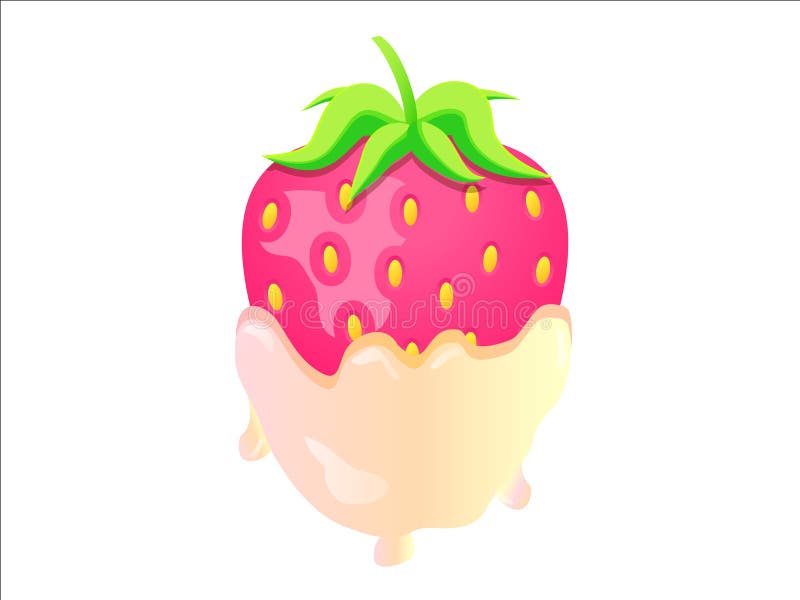 Fresa con crema ilustración del vector. Ilustración de crema 4629981