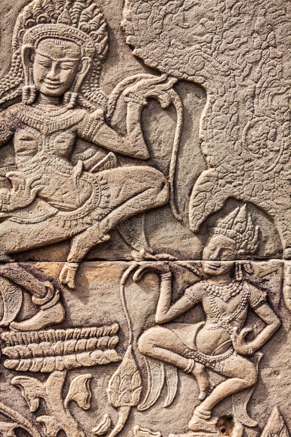 Fresco Angkor Wat/ Angkor Thom. The ancient ruins of a historic