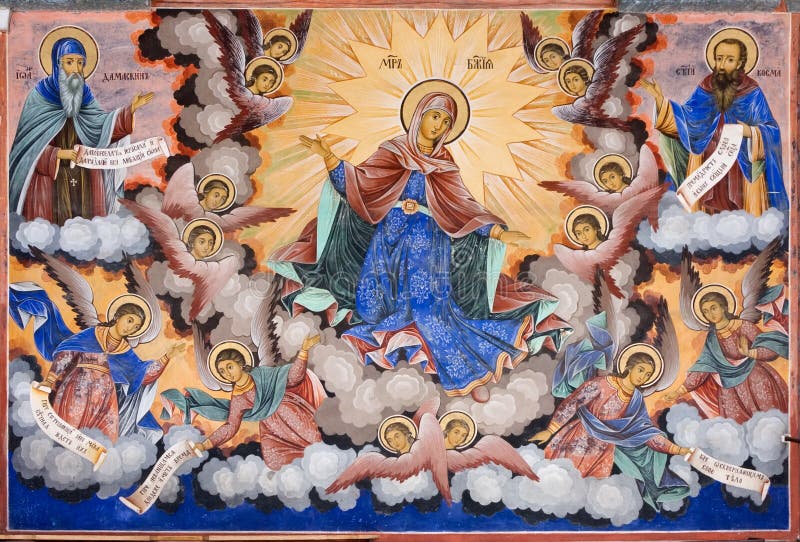 Fresco del monasterio de Rila en Bulgaria
