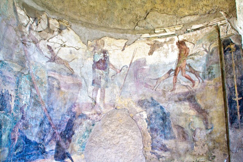 Fresco in Pompeii royalty free stock photos