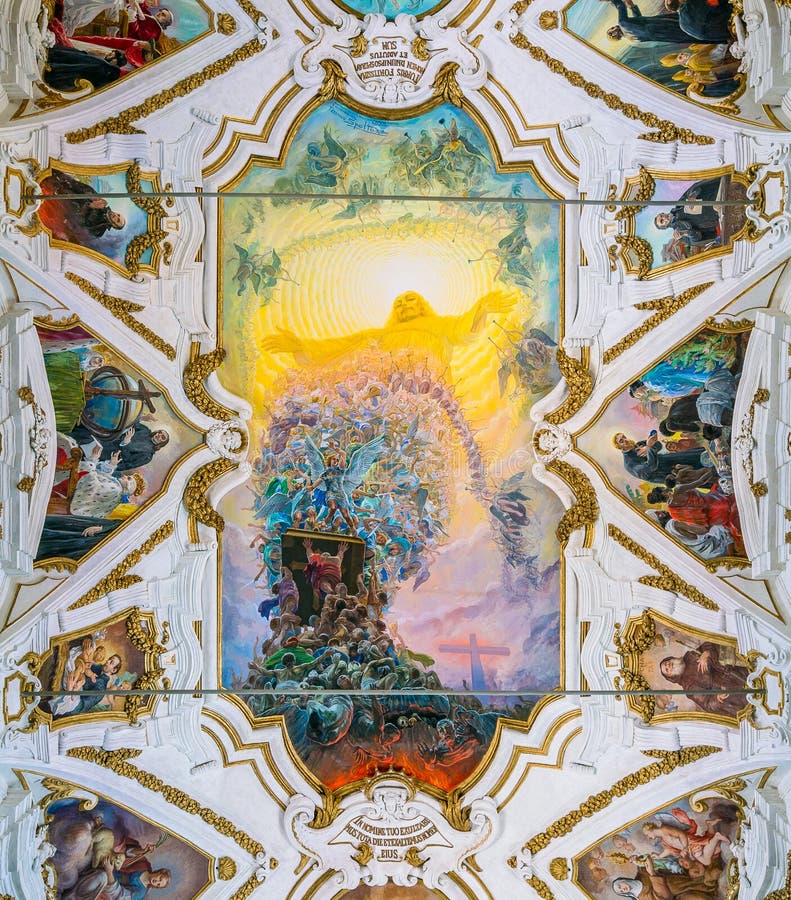 Frescoedkluis door Federico Spoltore in de Kerk van Gesà ¹ in Palermo Sicilië, Italië royalty-vrije stock fotografie Frescoedkluis door Federico Spoltore in de Kerk van Gesà ¹ in Palermo Sicilië, Italië royalty-vrije stock fotografie