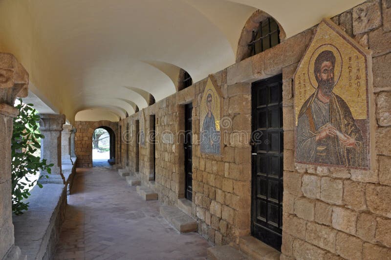 Frescoes at Ialyssos Monastery Rhodes